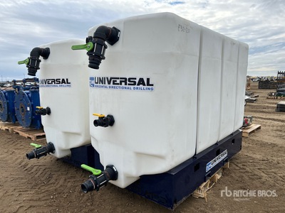 Quantity of (2) Universal 1000 gal Plastic Jetted Mud Mixing Tank (Unused)