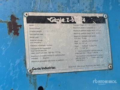 1993 Genie Z6034 4WD Diesel Articulating Boom Lift