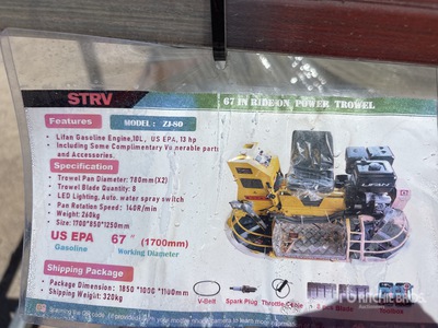 STARVOX ZJ-80 Ride-On Power Trowel (Unused)
