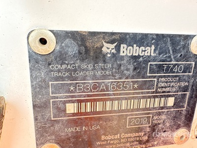 2019 Bobcat T740 All-Wheel Steer Two-Speed Chargeuse sur rails compacte