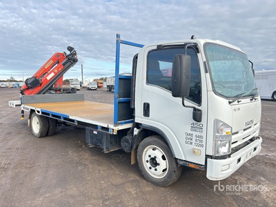 2012 Isuzu NQR450 4x2 w/Palfinger PK5001.EH 3300 kg フラットベッドトラック（クレーン付）