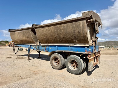 1992 General Transport Bogie/A Twin Bowl Side Dump Trailer