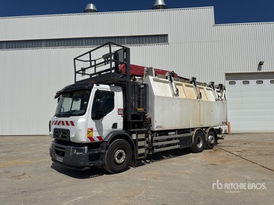 2018 HMF 2530L2 4330 kg on 2019 Renault Premium C38 6x2 Camion Ampliroll Dump Truck with Crane
