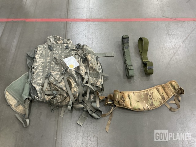 (5) Large Field Pack Sets, (150) Individual Equipment Belts & Assorted Items