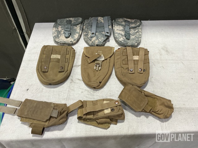 (34) Entrenching Tool Carriers, (598) Double-Single Pouches & Assorted Items
