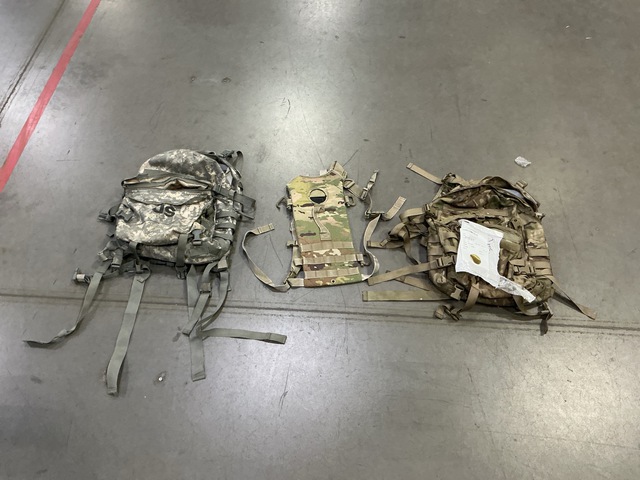 (18) Assault Packs, (50) Hydration System Carriers & Assorted Items