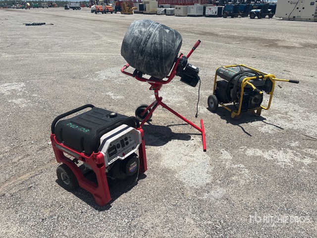 Quantity of 2 Portable Generators and 1 Electric Cement Mixer Portable Generator Set