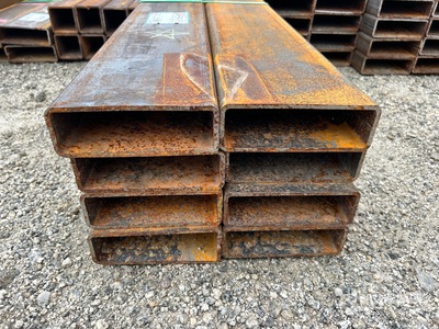 Quantity of (8) 2025 Kit Containers 24 ft x 2 in x 6 in Steel Rectangle Tube