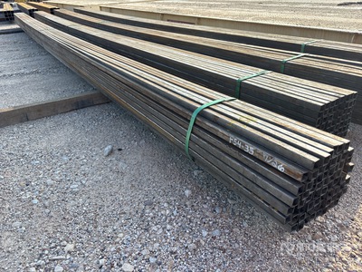 Quantity of (64) 2025 Kit Containers 1 in x 1 in x 24 ft Square Steel Tubing (Unused)