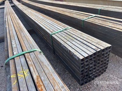 Quantity of (64) 2025 Kit Containers 1 in x 1 in x 24 ft Square Steel Tubing (Unused)
