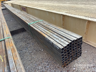 Quantity of (64) 2025 Kit Containers 1 in x 1 in x 24 ft Square Steel Tubing (Unused)