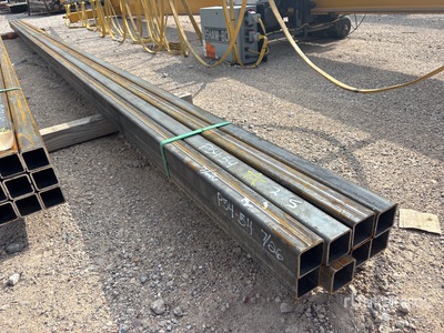 Quantity of (8) Kit Containers 2.5 in x 2.5 in x 28 ft Square Steel Tubing (Unused)