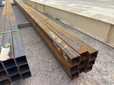 Quantity of (9) Kit Containers 3 in x 3 in x 26 ft Square Steel Tubing (Unused)