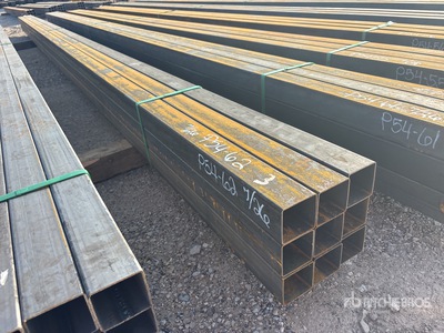 Quantity of (9) 2025 Kit Containers 3 in x 3 in x 24 ft Square Steel Tubing (Unused)