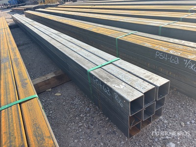 Quantity of (9) 2025 Kit Containers 3 in x 3 in x 20 ft Square Steel Tubing (Unused)