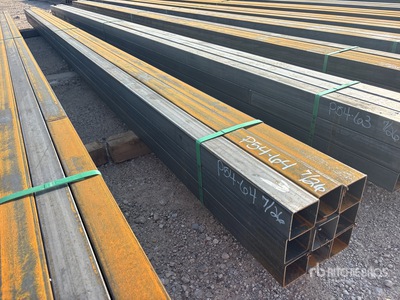 Quantity of (9) 2025 Kit Containers 3 in x 3 in x 21 ft Square Steel Tubing (Unused)