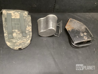 (66) Entrenching Tools, (23) Water Canteen Cups & Assorted Items