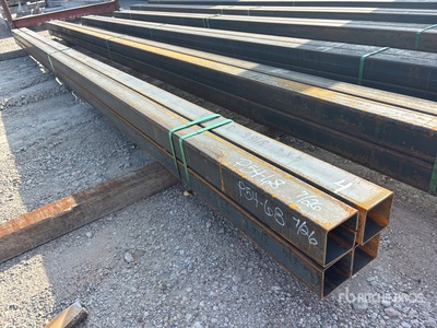 Quantity of (4) 2025 Kit Containers 4 in x 4 in x 20 ft Square Steel Tubing (Unused)