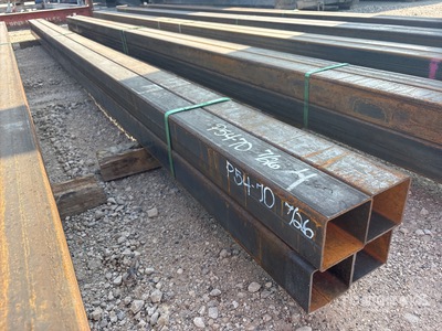 Quantity of (4) 2025 Kit Containers 4 in x 4 in x 20 ft Square Steel Tubing (Unused)