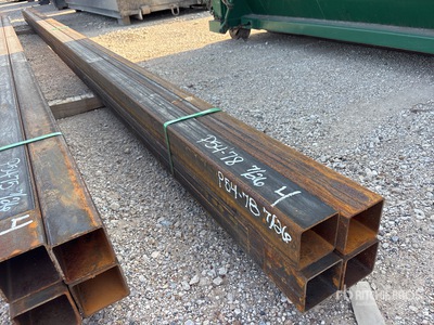 Quantity of (4) 2025 Kit Containers 4 in x 4 in x 26 ft Square Steel Tubing (Unused)