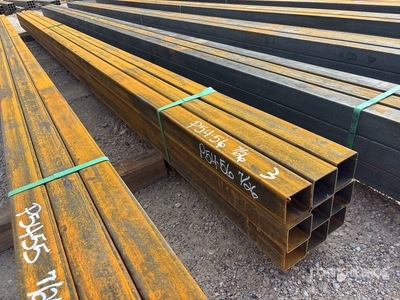 Quantity of (9) Kit Containers 3 in x 3 in x 20 ft Square Steel Tubing (Unused)
