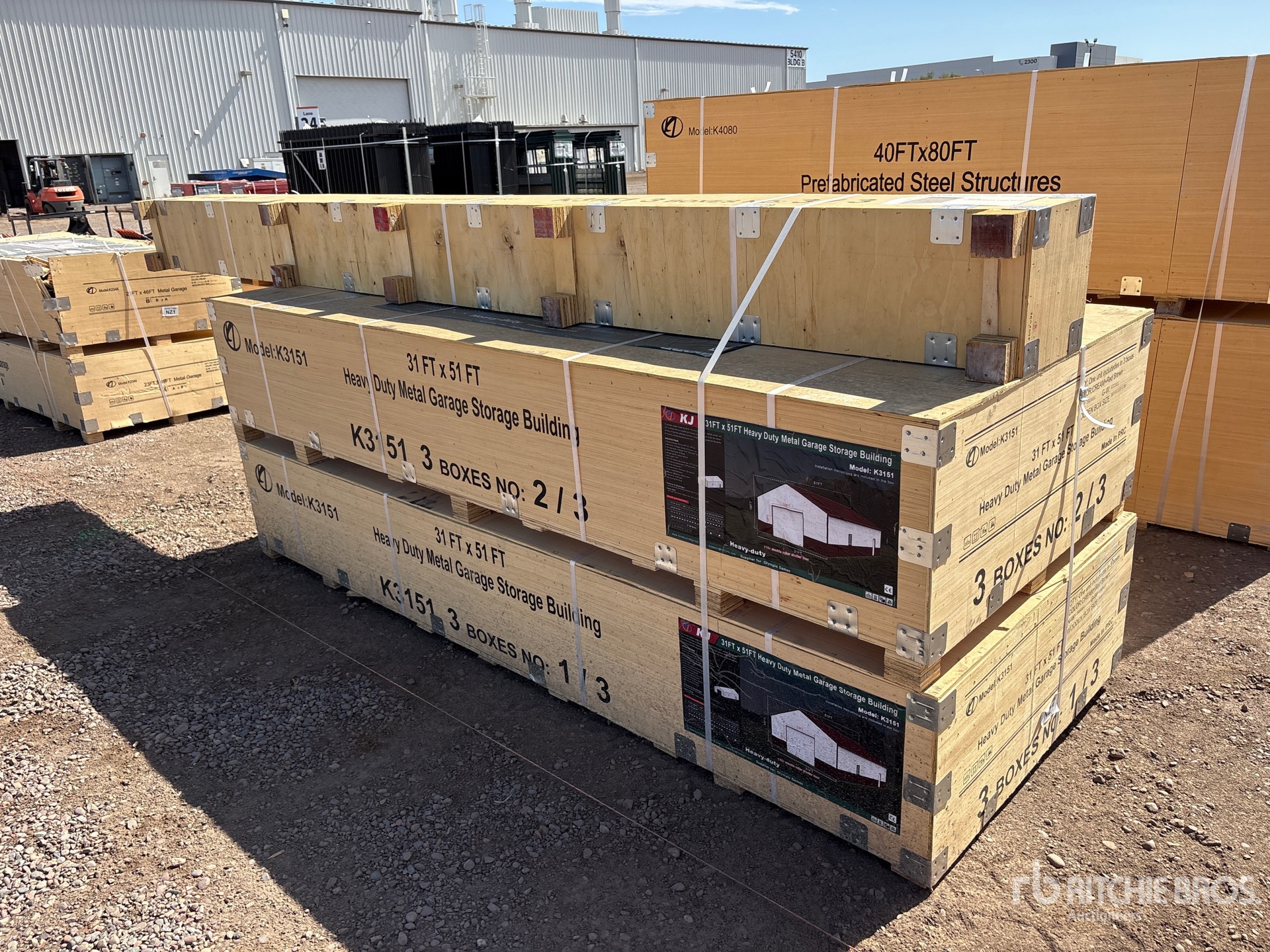 2026 KJ K3151 31 ft x 51 ft x 18 ft Heavy Duty Metal Garage Storage Building (Unused)