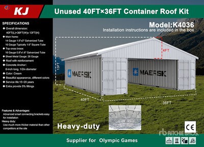 2026 KJ K4036 36 ft x 40 ft Container Shelter (Unused)