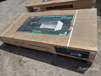 2026 KJ K2512 25 ft x12 ft Metal Shed Corral (Unused)