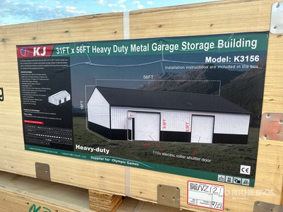 2026 KJ K3156 31 ft x 56 ft Heavy Duty Metal Garage Storage Building (Unused)