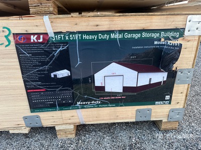 2026 KJ K3151 31 ft x 51 ft Heavy Duty Metal Garage Storage Building (Unused)