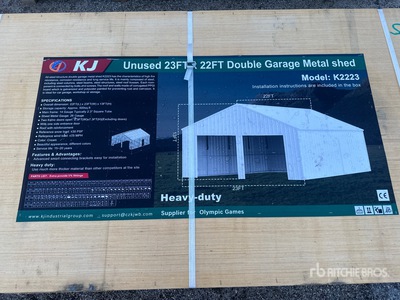 2026 KJ K2223 23 ft x 22 ft Double Garage Metal Szopa (Unused)