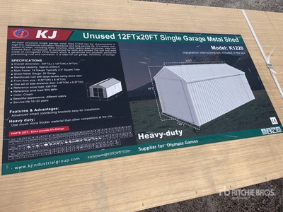 2026 KJ K1220 20 ft x 12 ft 12 ft x 20 ft Metal Garage (Unused)