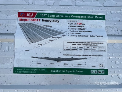 2026 KJ K0311 10 ft Galvalume Corrugated Stal konstrukcyjna (Unused)