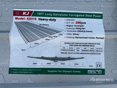 2026 KJ K0310 10 ft Galvalume Corrugated Stal konstrukcyjna (Unused)