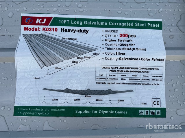 2026 KJ K0310 10 ft Galvalume Corrugated Structural Steel (Unused)