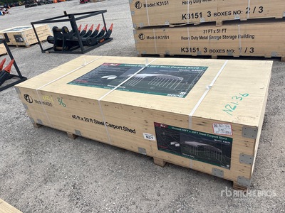 2026 KJ K4020 40 ft x 20 ft Steel Carport Shed (Unused)