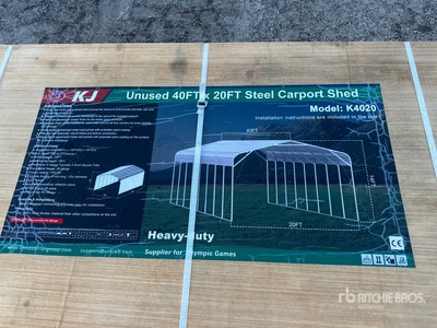 2026 KJ K4020 20 ft x 40 ft Steel Carport Szopa (Unused)