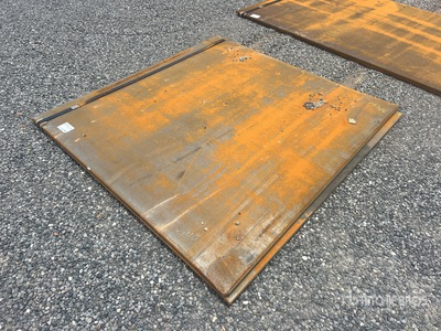 Quantity of (2) 2025 Kit Containers Steel 6 ft x 6 ft 2 in (0.75 in Thick) Road Steel Plates (Unused)