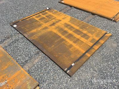 Quantity of (2) 2025 Kit Containers Steel 5 ft x 7 ft 11 in (0.75 in Thick) Road Steel Plates (Unused)