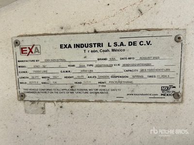 2024 EXA T-Rex 32 End Dump Trailer