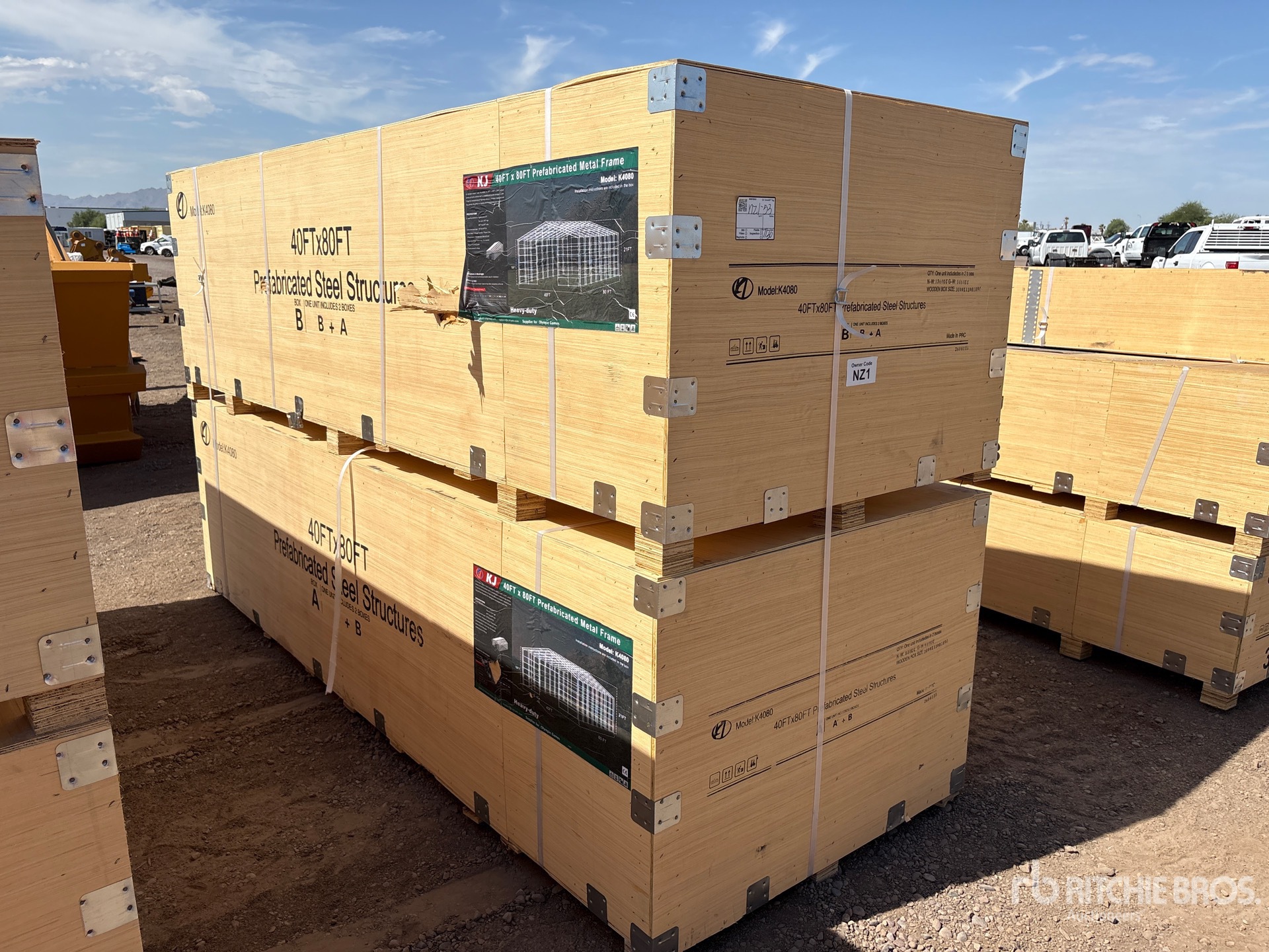 2026 KJ K4080 80 ft x 40 ft x 21 ft Prefabricated Metal Frame (Unused)