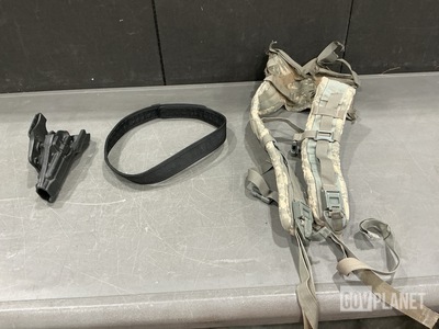 (5) Enhanced Frame Shoulder Straps, (67) Military Police Belts & Assorted Items