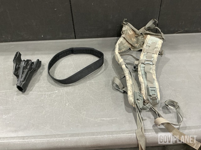 (5) Enhanced Frame Shoulder Straps, (67) Military Police Belts & Assorted Items