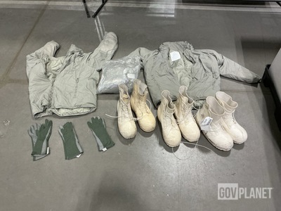 (16) Pairs of Boots, (9) Extreme Cold Weather Parkas & Assorted Items