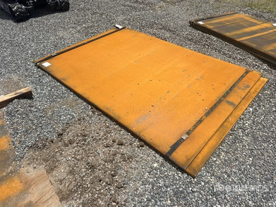 Quantity of (2) Kit Containers Steel 5 ft 1 in x 7 ft 6 in (0.75 in Thick) Road Steel Plates (Unused)