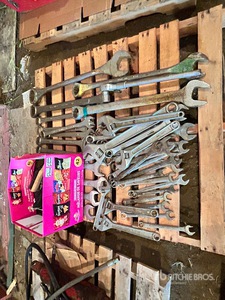 Quantity of Large Combination Wrenches, Adjustable Wrenches & Hand Tools and. Tool Boxes
