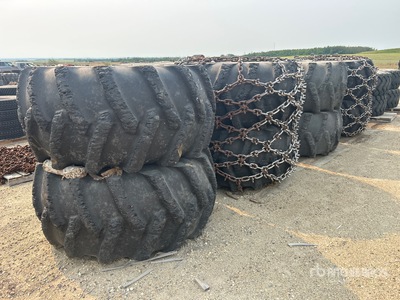 Quantity of (4) 35.5LB32 Dual Tires - Fits Tigercat 632