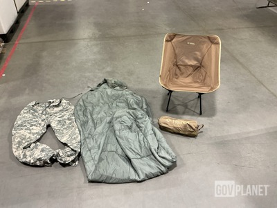 (20) Portable Chairs, (27) Sleeping Bags, (8) Trousers & Assorted Items