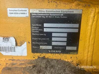2019 Volvo A40G Articulated Dump Truck