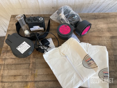 (80) Filters, (150) Coveralls, (4) Batteries & Assorted Items